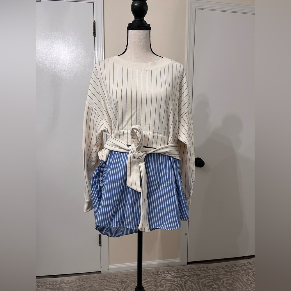 Anthropology mixed media sweatshirt